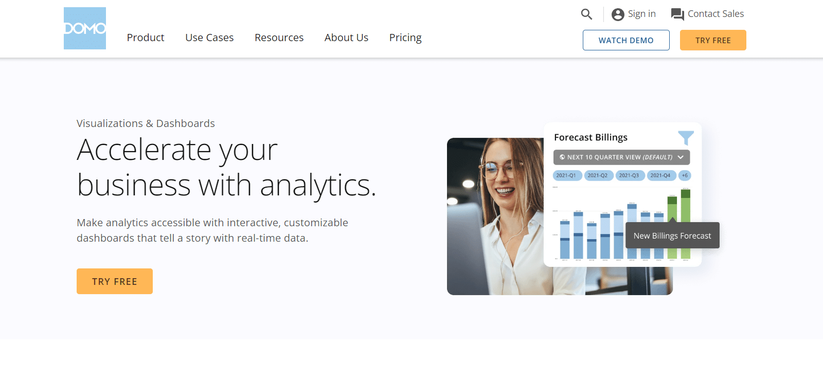 Domo data visualization app