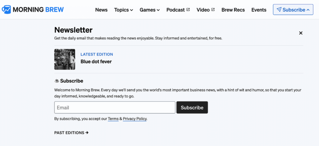 morning brew newsletter form - WPForms morning brew newsletter form