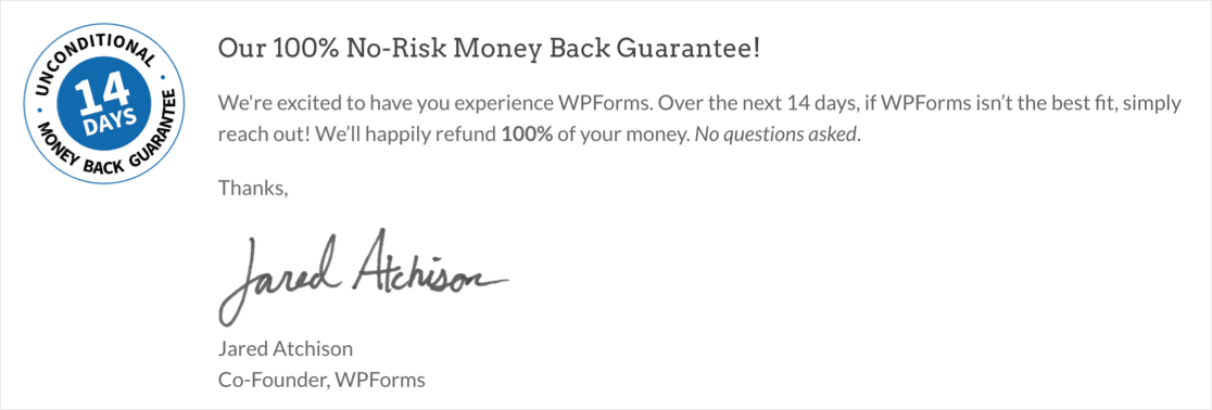 WPForms money-back guarantee - WPForms WPForms money-back guarantee