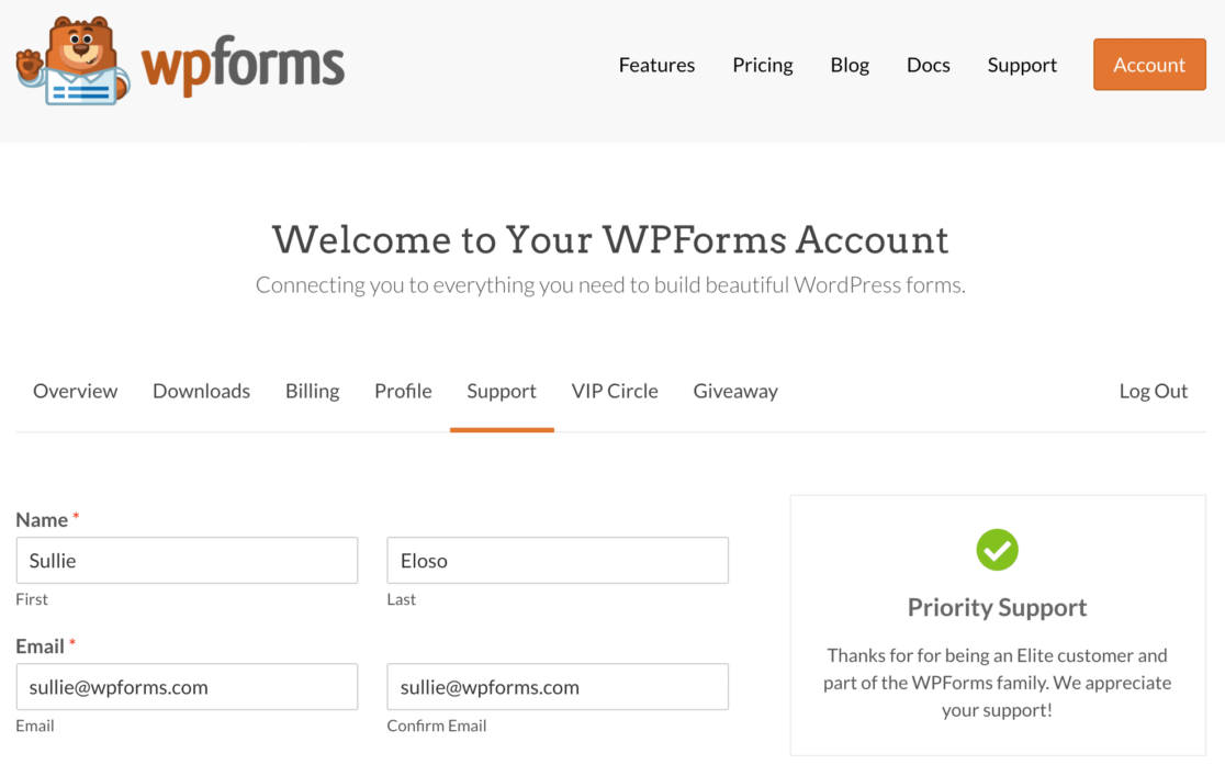 WPForms support ticket for paid licenses - WPForms WPForms support
