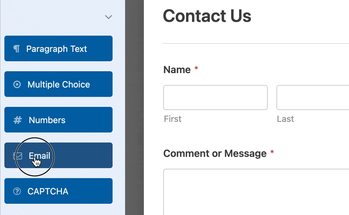 adding-new-field - WPForms Dragging and dropping a field into the form builder