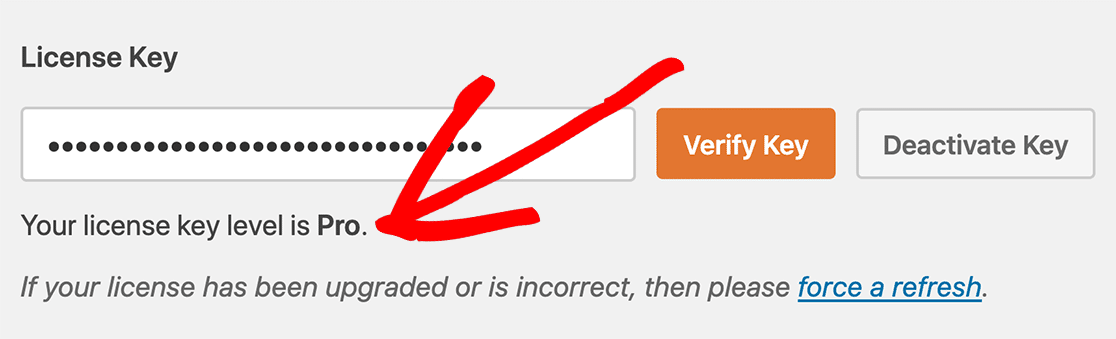 license key type - WPForms License Level