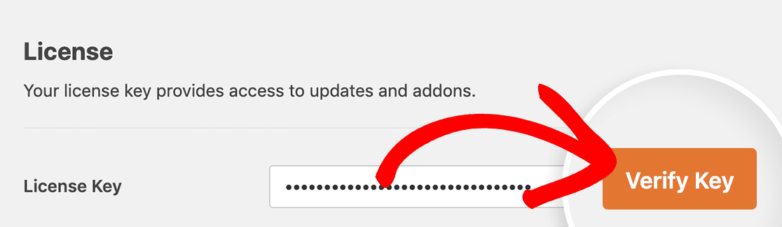 add license key and verify - WPForms Add and verify license key