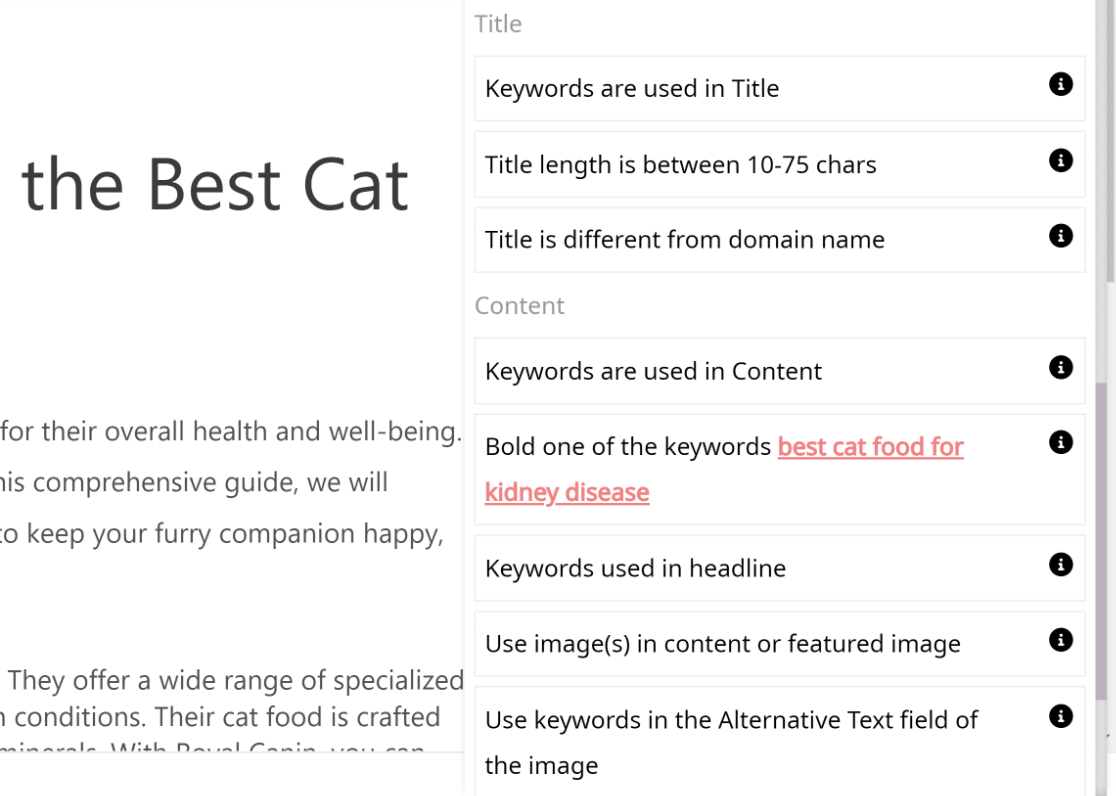 Squirrly Content Analysis - WPForms Squirrly content analysis