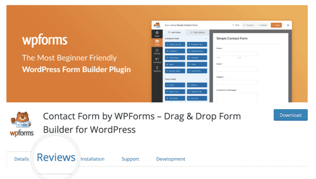 WordPress-org-WPForms-reviews - WPForms Select the Reviews link from the WPForms plugin screen to leave a review.