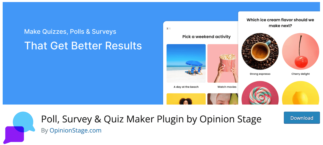 Poll Survey and Quiz Maker - WPForms Poll, Survey, and Quiz Maker page on the WordPress repo