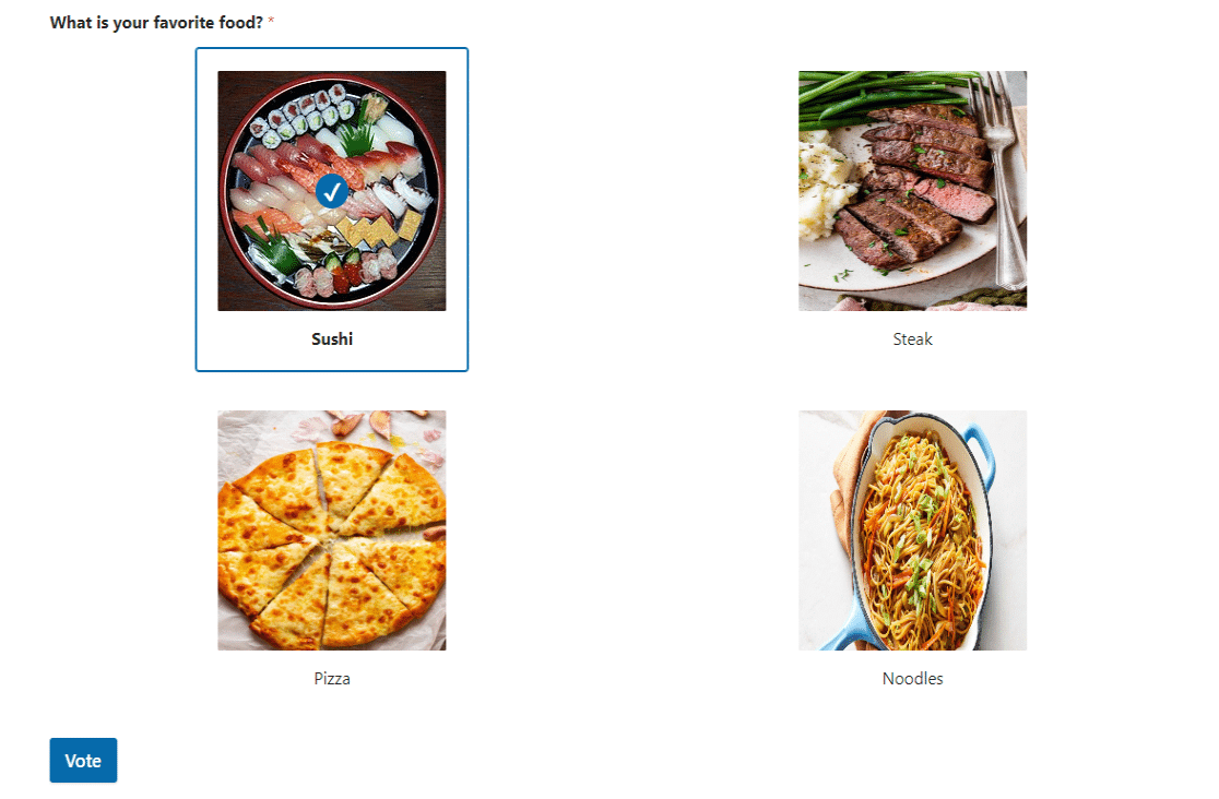 WPForms Poll Form - WPForms Image choices for poll