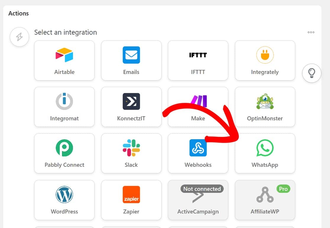 Uncanny Automator WhatsApp Action - WPForms WhatsApp action