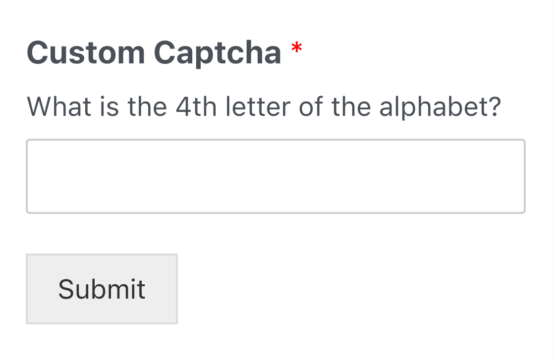 Custom Captcha Question - WPForms Custom Captcha Question