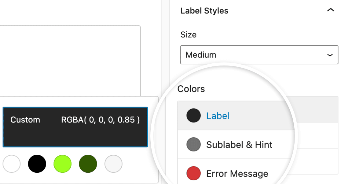 Label Colors - WPForms Label colors