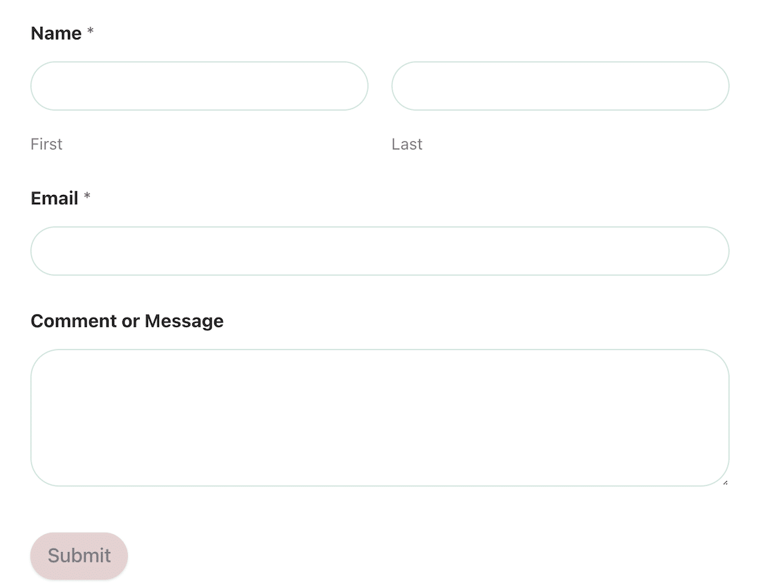 Styled Form - WPForms A form built using the easy form styling options in WPForms
