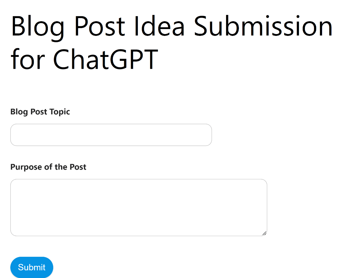 Blog Post Idea Submission Form WPForms - WPForms Blog post idea submission form WPForms