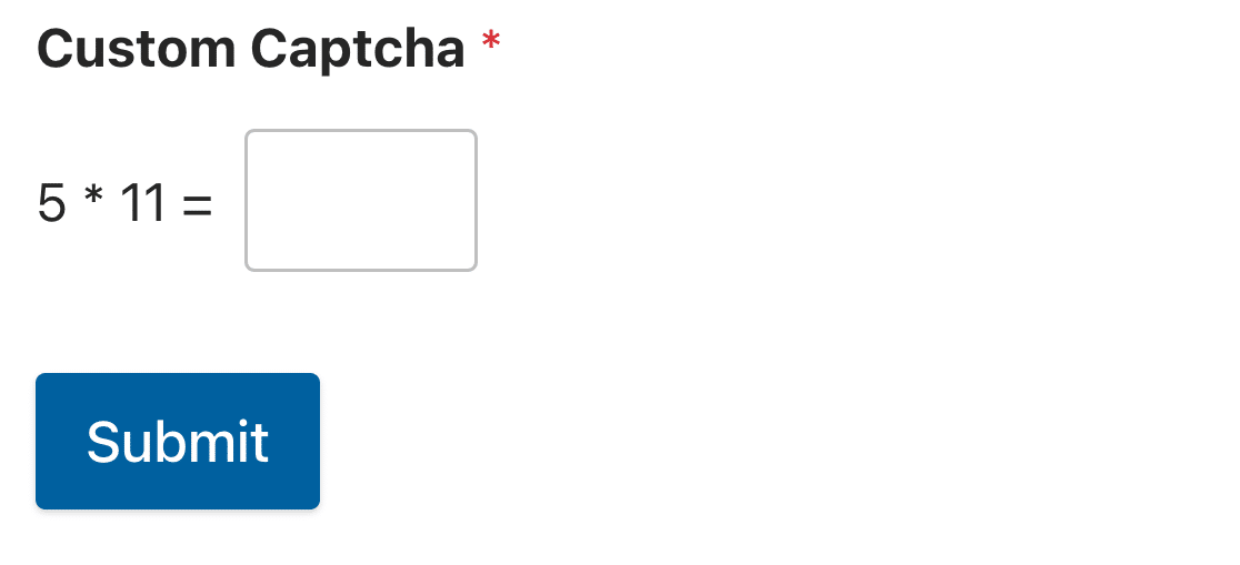 math-custom-captcha - WPForms Captcha Matematico Personalizzato