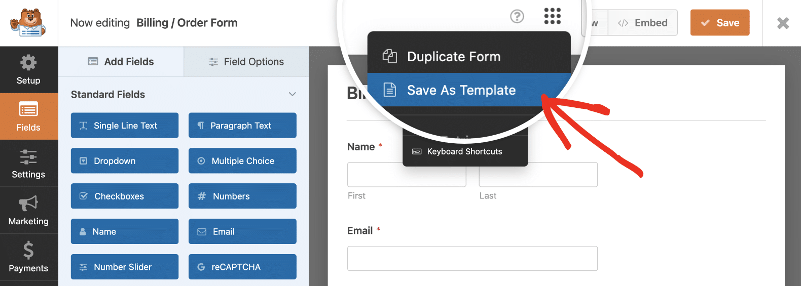 Save as Template - WPForms Saving a form as a template in WPForms