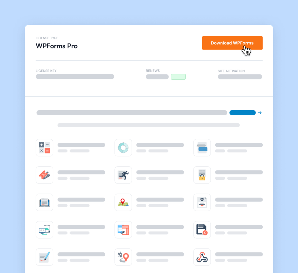 Illustrazione della pagina di download di WPForms Pro