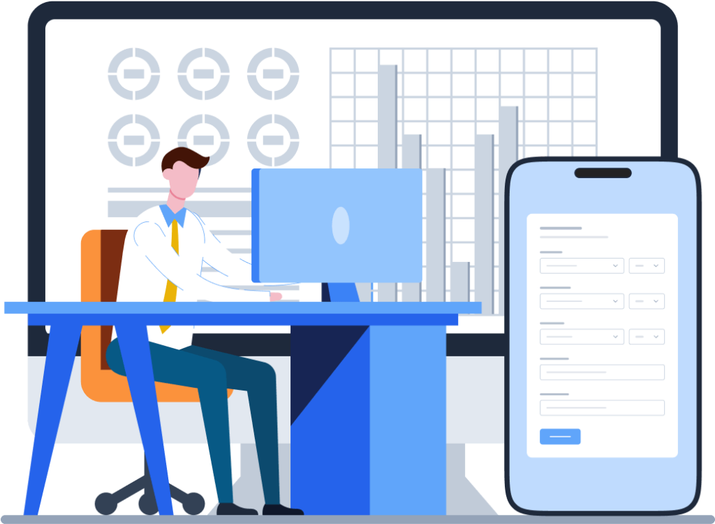 Datenanalyst, der mit Diagrammen und der Entwicklung mobiler Apps arbeitet - WPForms Datenanalyst, der mit Diagrammen und der Entwicklung mobiler Apps arbeitet