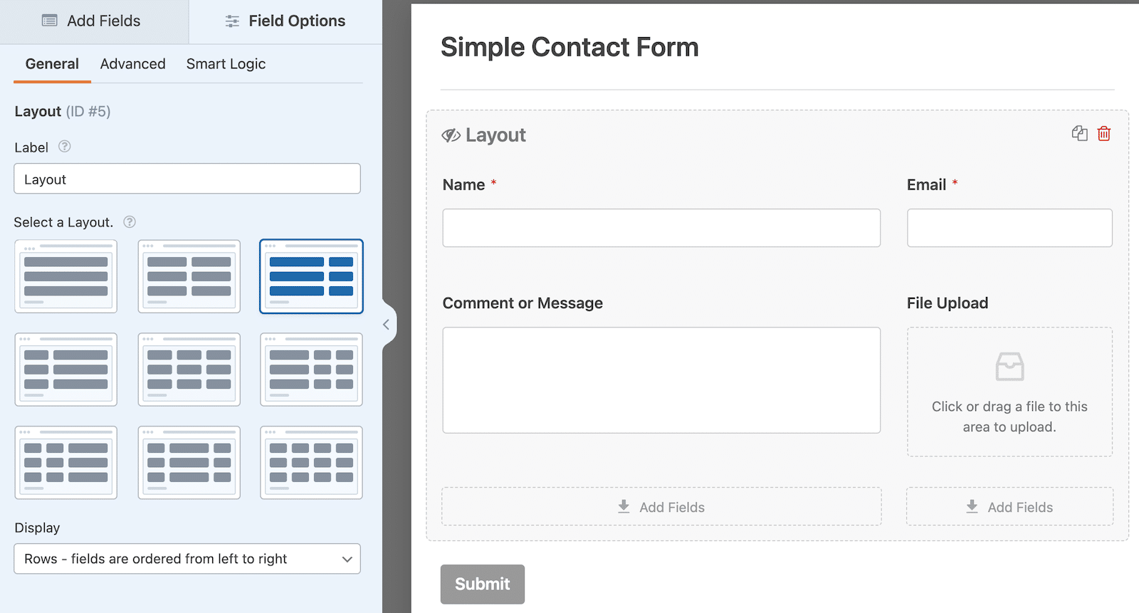 Usa i Layout in WPForms per organizzare il tuo modulo nel modo desiderato