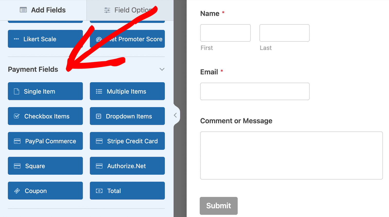 Campi di pagamento WPForms