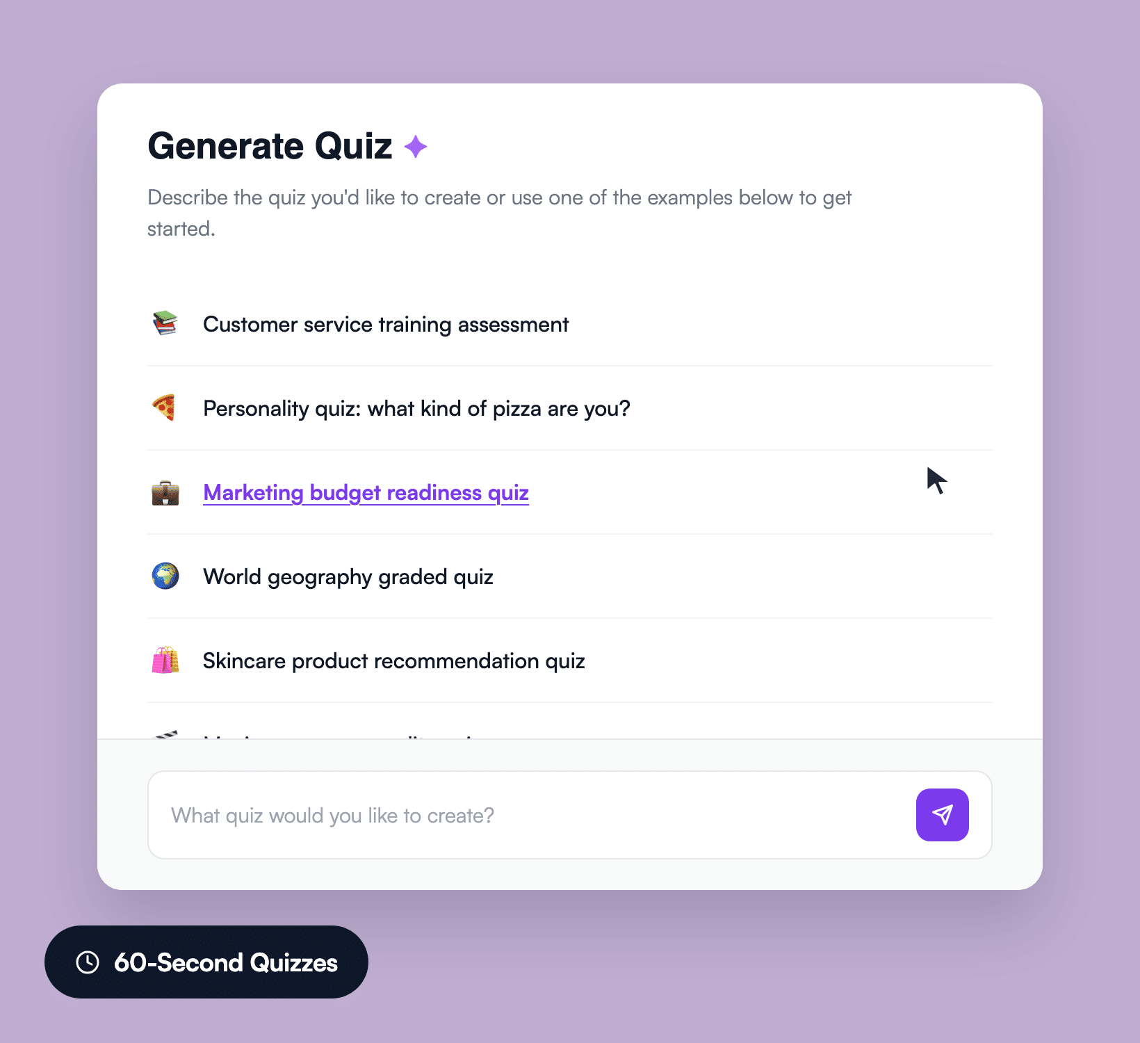 WPForms AI quiz generator turning a prompt into quiz questions