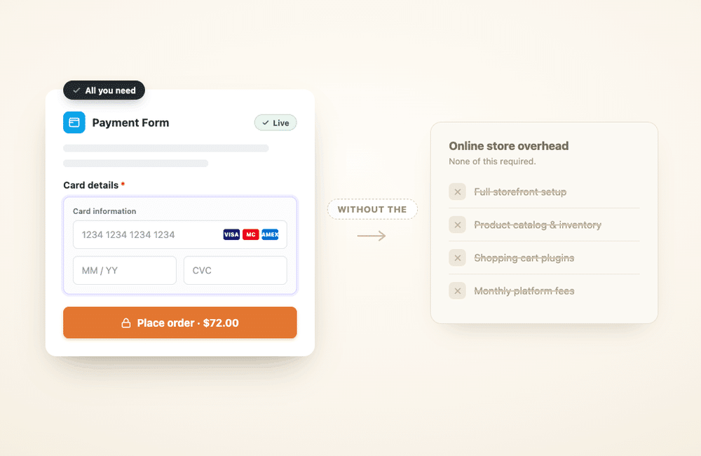 Accept Stripe payments on a WordPress form without building an online store