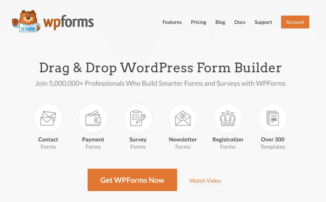 WPForms homepage - WP Mail SMTP WPForms