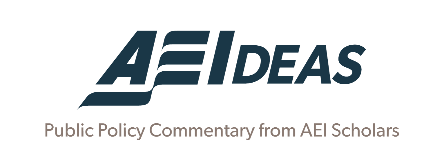 AEIdeas logo, American Enterprise Institute for Public Policy Research's flagship commentary blog space