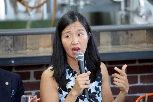 roundtable Boston Mayor Michelle Wu. Staff photo by Stuart Cahill/Boston Herald