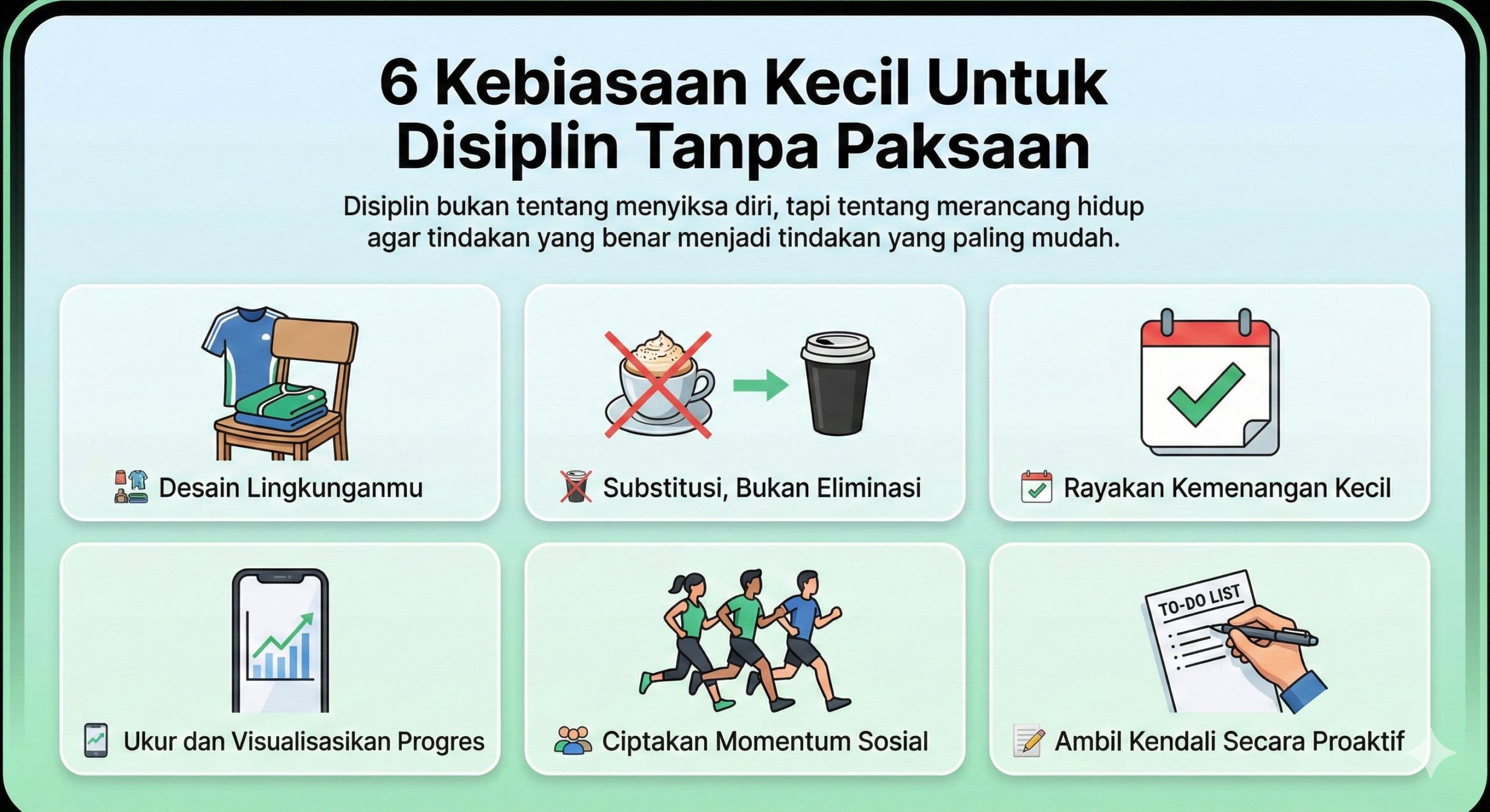 Bukan Paksaan! 6 Kebiasaan Kecil Ini Bikin Kamu Ketagihan Disiplin Setiap Hari 11 Bukan Paksaan! 6 Kebiasaan Kecil Ini Bikin Kamu Ketagihan Disiplin Setiap Hari