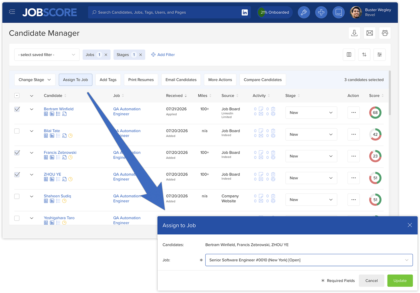Talent acquisition software for recruiting leaders