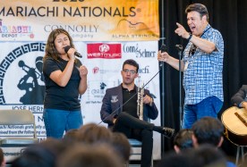OCR-L-MARIACHIS-0730-01 Master Musician José Hernández, right, reacts when Heidi Velasco, 16, of Las Vegas, sings during the musical interpretation class at the 15th Annual Mariachi Nationals & Summer Institute at Benito Juarez Elementary School in Anaheim on Wednesday, July 29, 2026. (Photo by Leonard Ortiz, Orange County Register/SCNG)