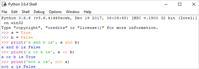 Python logical operator example