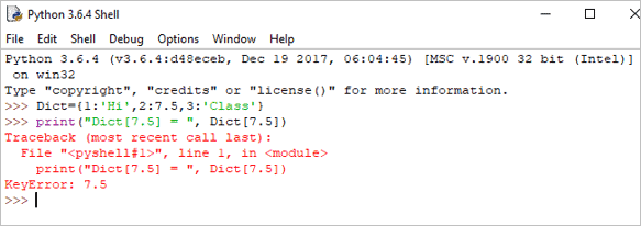 Python Data type - dictionary example 3