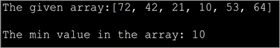 Find the minimum and maximum values in array - Output