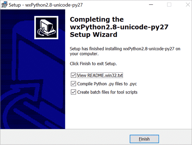 WxPython Installation Completed