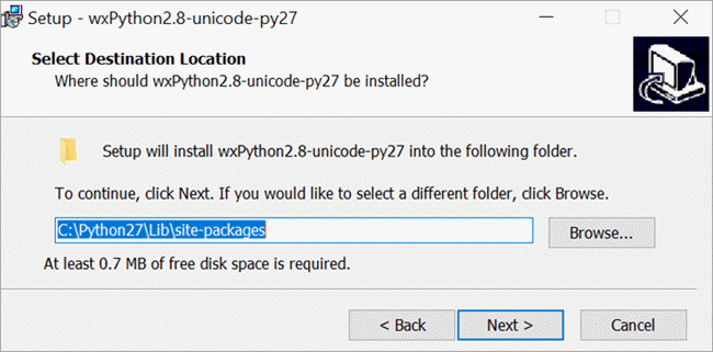 WxPython Select Destination folder