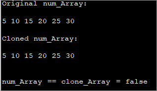 1-D array cloning in a Java program