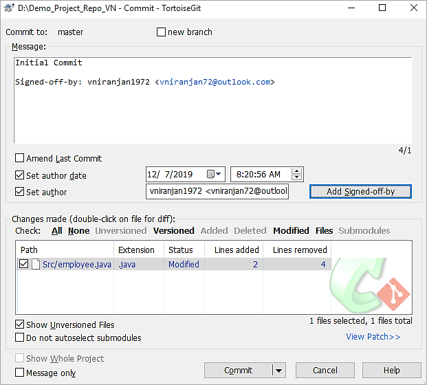 Add a commit message