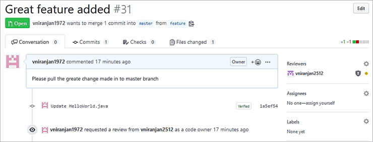 Create a Pull request