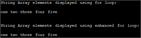 Iterating and Printing a string array - output