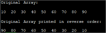 Printing array in Reverse Order