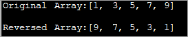 Reverse an array using ArrayList