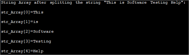 Using split operation - output