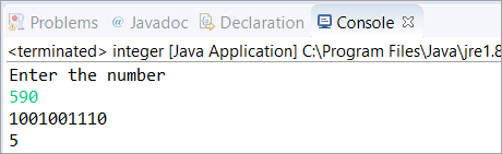 convert an integer to binary - output