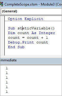 static variable