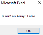 IsArray - result from second Msgbox