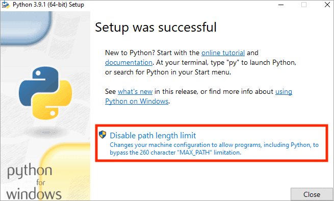Disable Path Length Limit