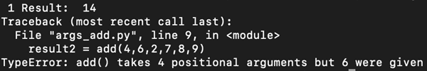 Define Parameters With *args