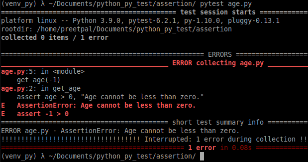 assertion error