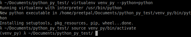 activate the virtual env run