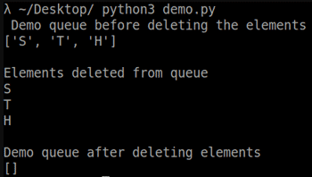 Dequeue - output